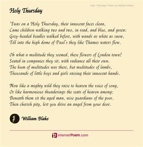 holy thursday experience poem analysis